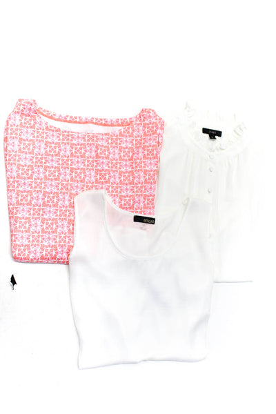 Vineyard Vines J Crew Renuar Womens Tops Pink White Size Small Lot 3