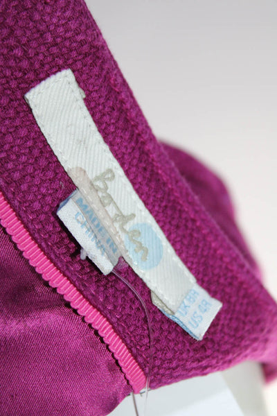 Boden Womens Woven Short Sleeved Round Neck Pencil Dress Magenta Pink Size 4