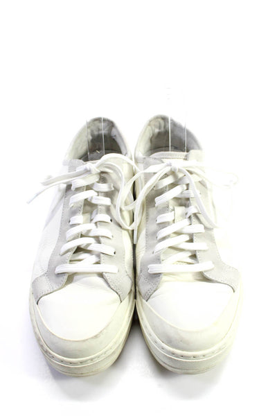 Vince Womens Leather Round Toe Lace Up Low Top Sneakers White Size 9.5M