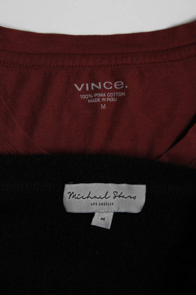 Vince Michael Stars Womens Short Sleeve T Shirt Crewneck Sweatshirt Medium Lot 2