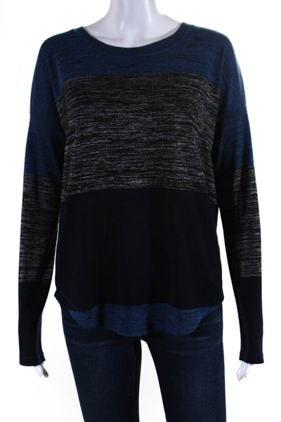 Rag & Bone Jean Womens Color Block Crew Neck Sweater Blue Gray Size Extra Small