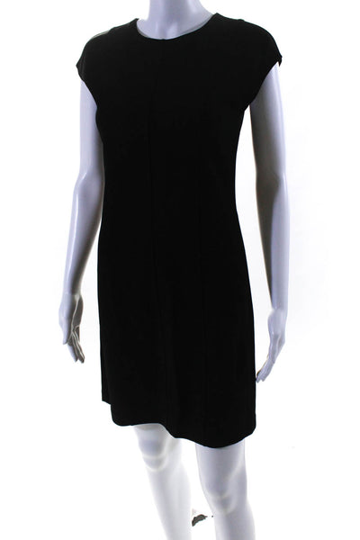 Theory Womens Oxford Knit Onne Short Sleeves Sheath Dress Black Size 2