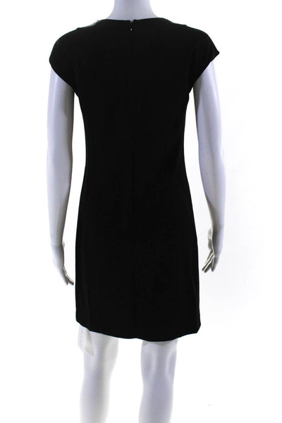 Theory Womens Oxford Knit Onne Short Sleeves Sheath Dress Black Size 2