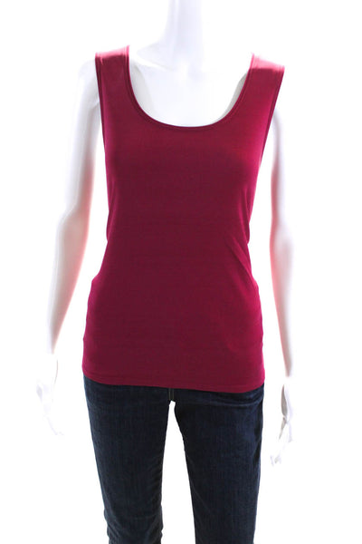 Eileen Fisher Womens Stretch Scoop Neck Pullover Tank Top Purple Size M