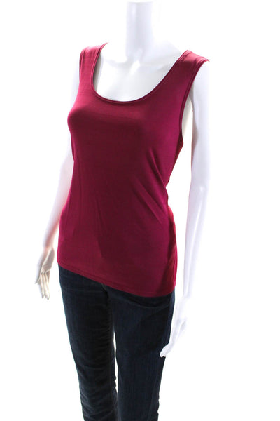 Eileen Fisher Womens Stretch Scoop Neck Pullover Tank Top Purple Size M