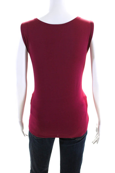 Eileen Fisher Womens Stretch Scoop Neck Pullover Tank Top Purple Size M