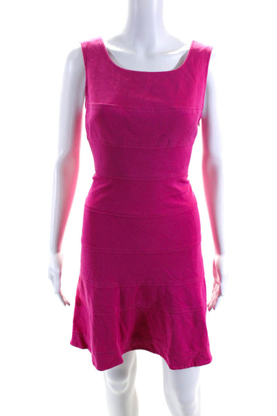 Trina Turk Womens Solid Pink Scoop Neck Sleeveless Shift Dress Size 2