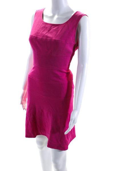 Trina Turk Womens Solid Pink Scoop Neck Sleeveless Shift Dress Size 2