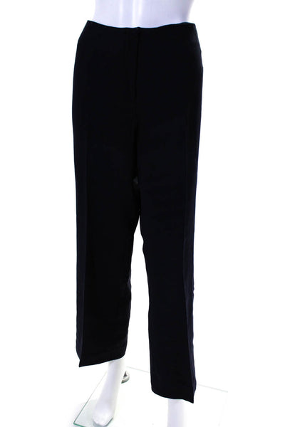 Eileen Fisher Womens Creased Straight Leg Dress Pants Navy Blue Size Large