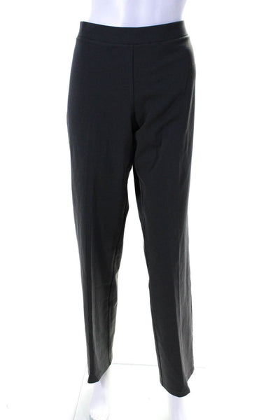 Eileen Fisher Womens Straight Leg Pull On Dress Pants Gray Size Medium