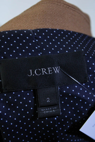 J Crew Womens Woven One Button Blazer Jacket Brown Wool Size 2