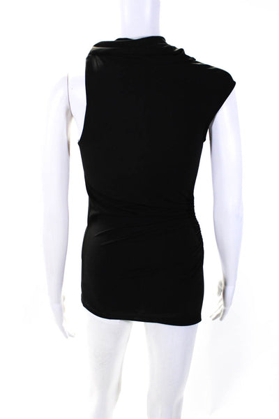 BCBGMAXAZRIA Womens Black Drape Neck Sleeveless Mini Bodycon Dress Size XXS