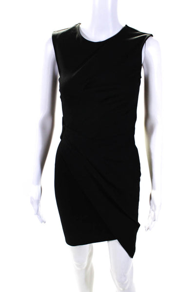 Torn by Ronny Kobo Womens Black Crew Neck Drape Sleeveless Bodycon Dress Size XS