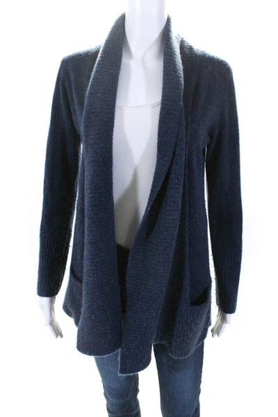 The Cashmere Project Womens Cashmere Knit Ribbed Cardigan Blue Size S