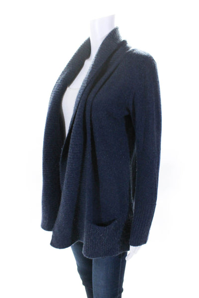 The Cashmere Project Womens Cashmere Knit Ribbed Cardigan Blue Size S