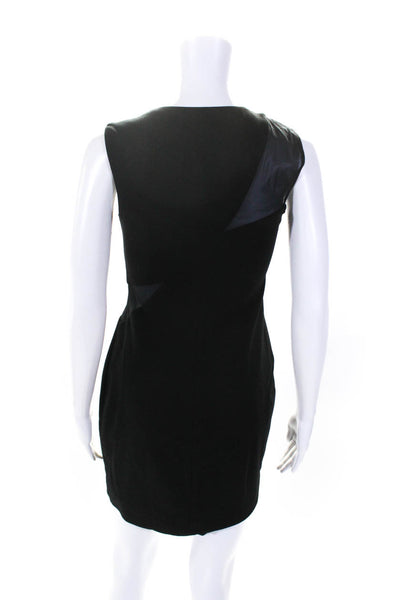 Bailey 44 Womens Patchwork Round Neck Sleeveless Sheath Dress Black Size S