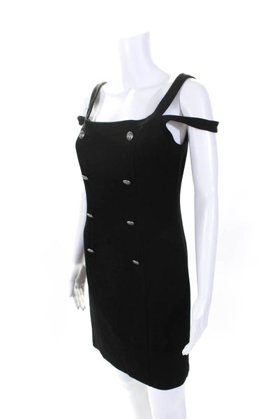 Bailey 44 Womens Buttoned Zipped Square Neck Sleeveless Midi Dress Black Size S