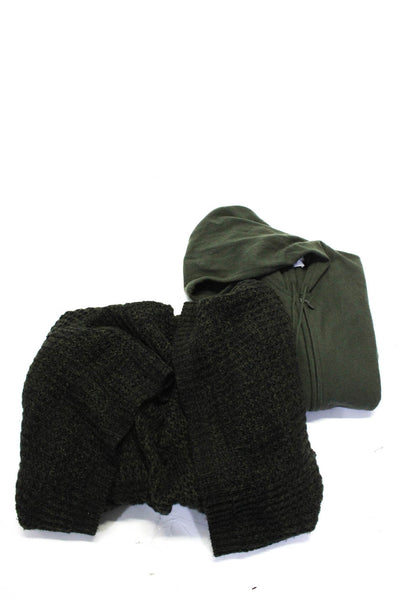 Michael Stars John and Jenn Womens Wool Zip Hood Sweaters Green Size OS XS Lot 2