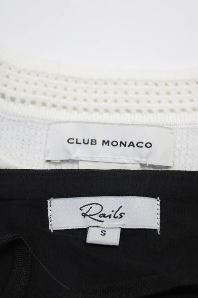 Rails Club Monaco Womens Cotton Strappy Tank Top Black Size S XS Lot 2