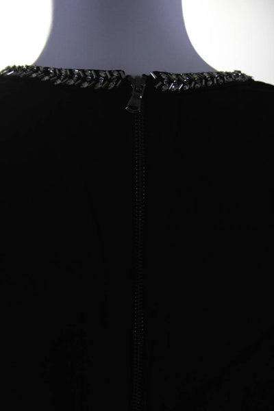 Kobi Halperin Womens Chain Link Trim Long Sleeves Blouse Black Size Extra Small