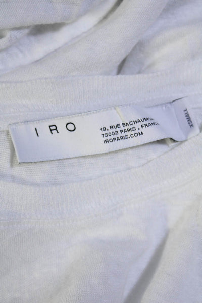 IRO Womens Linen Short Sleeves Harmon Tee Shirt White Size Extra Small