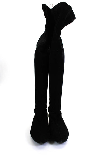 Robert Clergerie Womens Solid Black Suede Over the Knee High Boots Shoes Size 7B