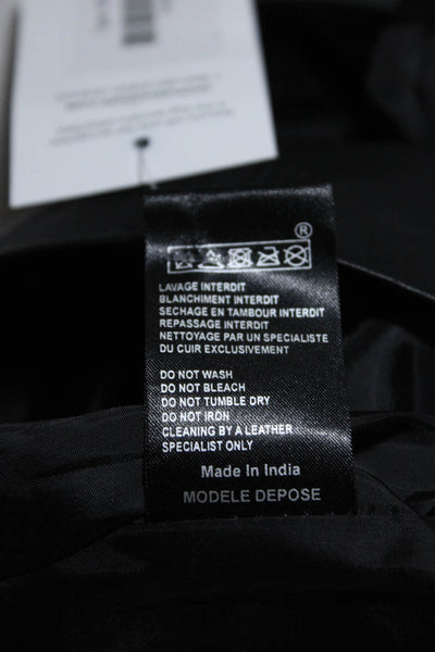 Maje Womens Leather Sleeveless Suspenders Mini Skirt Black Size EUR 36