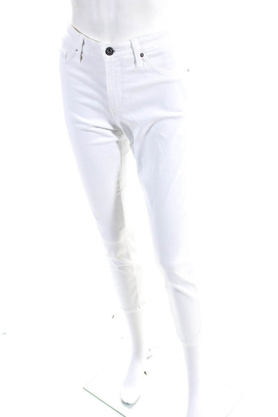 AG Adriano Goldschmied Womens High Rise Slim Straight Jeans White Size 27