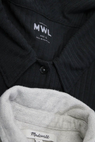 Madewell MWL Womens Gray Button Down Long Sleeve Shirt Size 2 L lot 2
