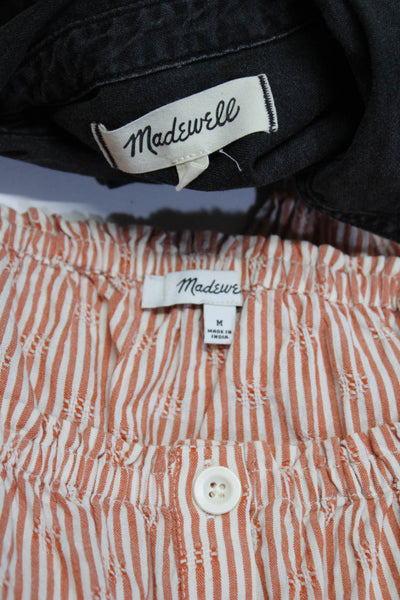 Madewell Womens Dark Gray Cotton Button Down Long Sleeve Shirt Size S M lot 2
