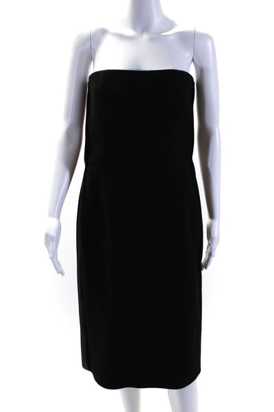 Dice Kayek Womens Strapless Satin Trim Crepe Sheath Dress Black Size EU 38