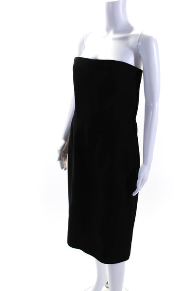Dice Kayek Womens Strapless Satin Trim Crepe Sheath Dress Black Size EU 38