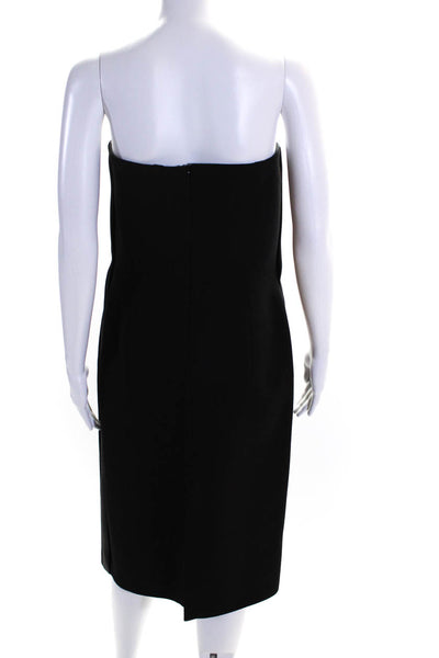 Dice Kayek Womens Strapless Satin Trim Crepe Sheath Dress Black Size EU 38