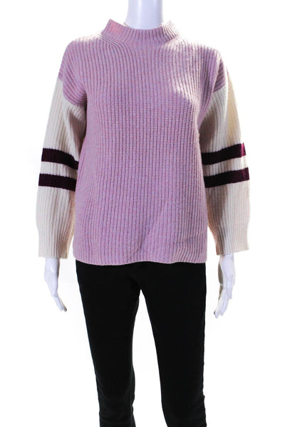 Club Monaco Womens Cashmere Long Sleeve Mock Neck Pullover Sweater Pink Size XS