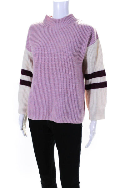 Club Monaco Womens Cashmere Long Sleeve Mock Neck Pullover Sweater Pink Size XS