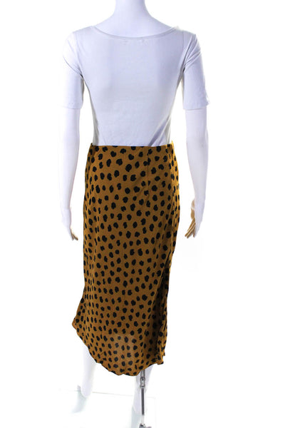 Madewell Womens Spotted Print Midi Bias Skirt Brown Size 4