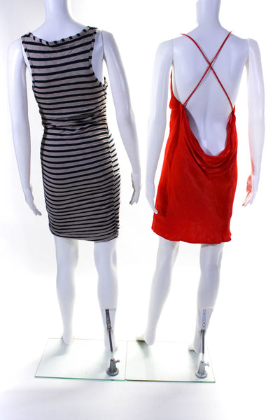 Zara Splendid Womens Cowl Neck Low Back Mini Slip Dress Orange Size M S Lot 2