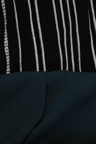 Zara Babaton Womens Long Sleeve High Neck Striped A Line Dress Blak Size S Lot 2