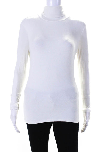 Veronica Beard Womens Long Sleeved Slim Fit Turtleneck Sweater White Size S