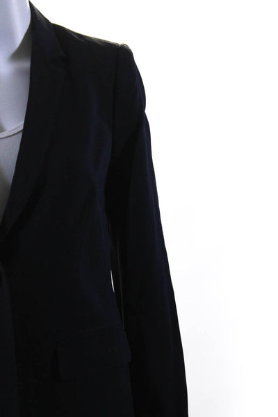Kobi Halperin Womens Single Button Blazer Jacket Navy Blue Size Extra Small