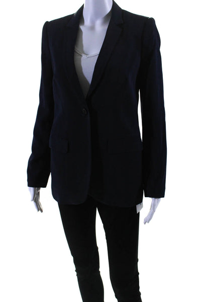 Kobi Halperin Womens Single Button Blazer Jacket Navy Blue Size Extra Small