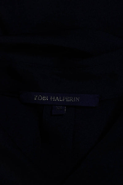 Kobi Halperin Womens Long Sleeves Button Down Blouse Black Size Extra Small