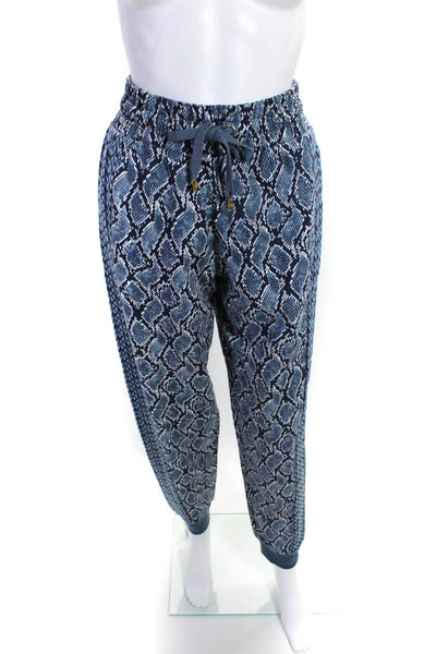 Michael Michael Kors Womens Blue Snakeskin Print Drawstring Jogger Pants Size XS