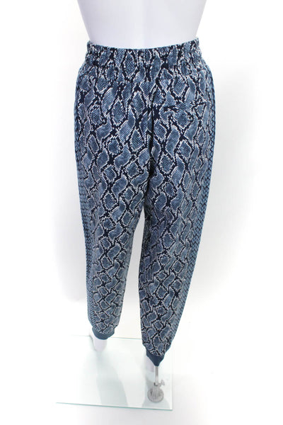 Michael Michael Kors Womens Blue Snakeskin Print Drawstring Jogger Pants Size XS