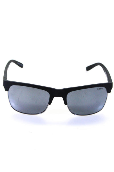 Revo Mens Matte Square Framed Sunglasses Black