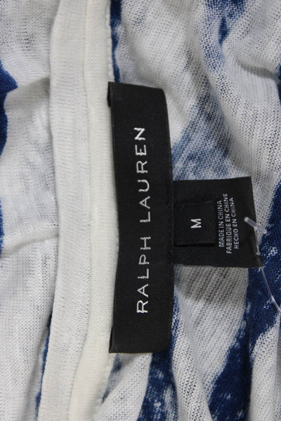 Ralph Lauren Womens Cotton Short Sleeve Striped T shirt White Blue Size M