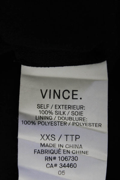 Vince Womens Silk Abstract Print Split Hem Sleeveless Tunic Dress Blue Size 2XS