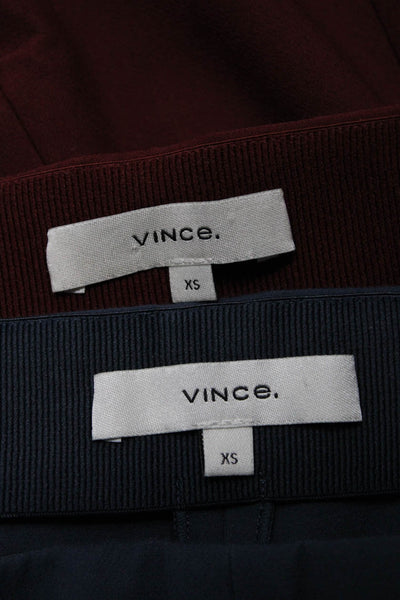 Vince Womens Cotton Top Stitch Slim Straight Leg Pants Red Blue Size XS Lot 2