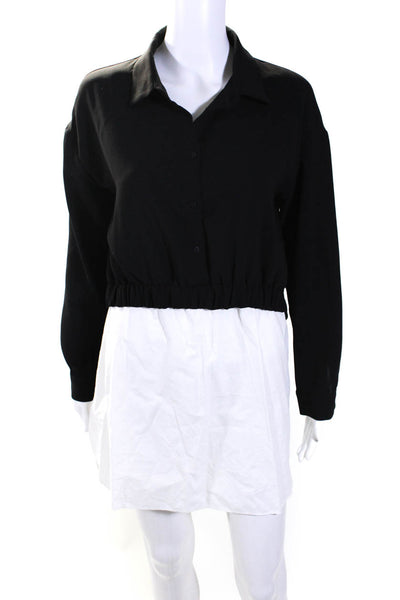 Zara Calvin Klein Womens Colorblock Knitted Button Dresses Black Size S L Lot 2
