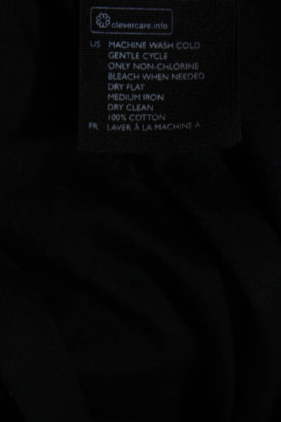 COS Womens Cotton Jersey Knit V-Neck Asymmetrical Hem Shirt Top Black Size XS